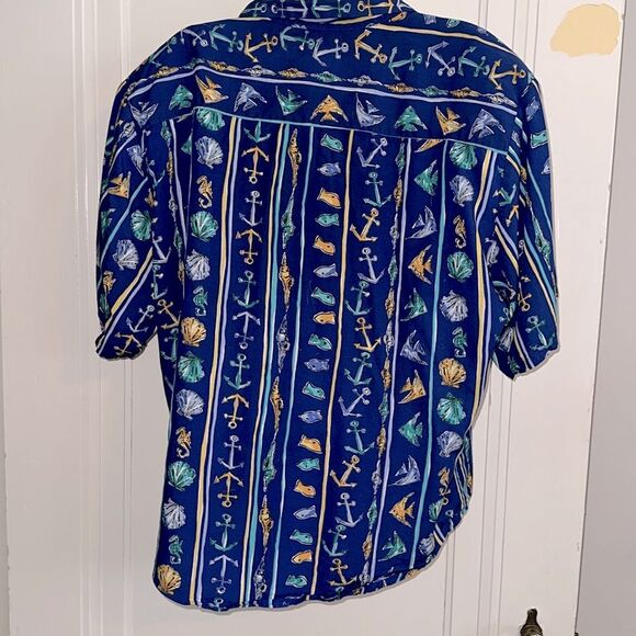 Vintage Pendleton Blue, Turquoise & Gold Nautical Beach Print Skirt Set - Picture 5 of 10